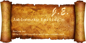Jablonszky Emilián névjegykártya